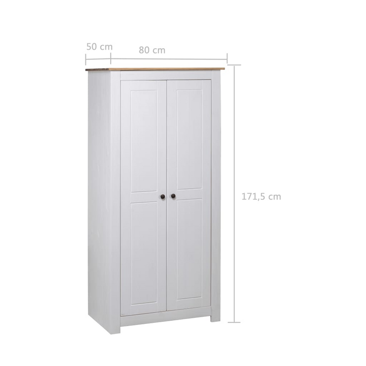 PANAMA Solid Pine Wardrobe in White - Compact & Spacious Clothes Organizer - 80x50x171.5 cm - Premium  from Home Treasures - Just £320.99! Shop now at Home Treasures