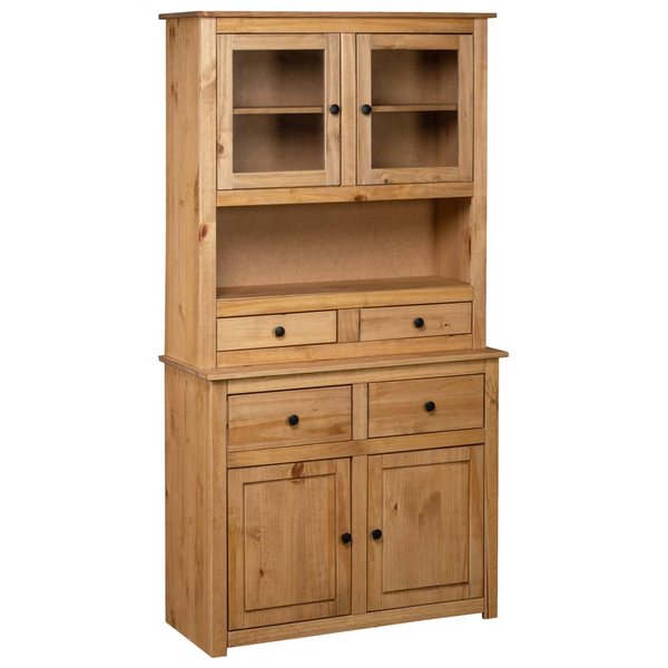 PANAMA Rustic Solid Pine Wood Highboard – 93x40.5x180 cm – Ample Storage & Unique Craftsmanship - Premium  from Home Treasures - Just £369.99! Shop now at Home Treasures