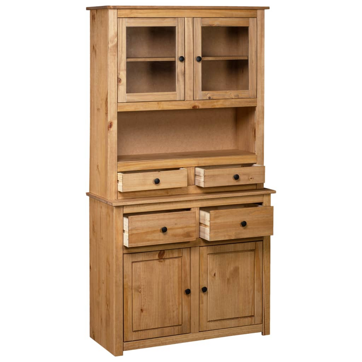 PANAMA Rustic Solid Pine Wood Highboard – 93x40.5x180 cm – Ample Storage & Unique Craftsmanship - Premium  from Home Treasures - Just £369.99! Shop now at Home Treasures