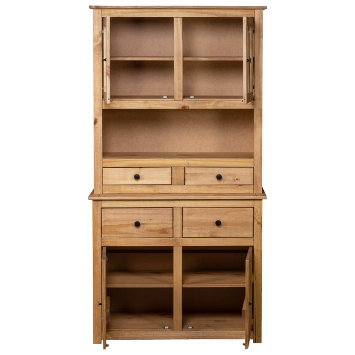 PANAMA Rustic Solid Pine Wood Highboard – 93x40.5x180 cm – Ample Storage & Unique Craftsmanship - Premium  from Home Treasures - Just £369.99! Shop now at Home Treasures