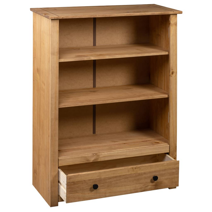 PANAMA Solid Pine Wood Bookcase - 3 Shelves & Drawer, 80x35x110 cm | Rustic Charm for Home & Office - Premium  from Home Treasures - Just £154.99! Shop now at Home Treasures