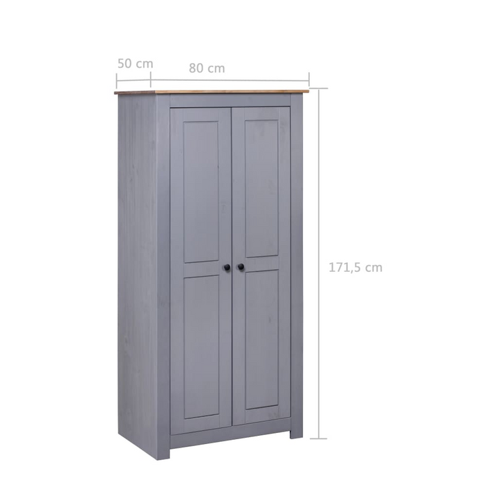 PANAMA Wardrobe in Grey - Stylish & Compact Storage Solution (80 x 50 x 171.5 cm) - Premium  from Home Treasures - Just £350.99! Shop now at Home Treasures