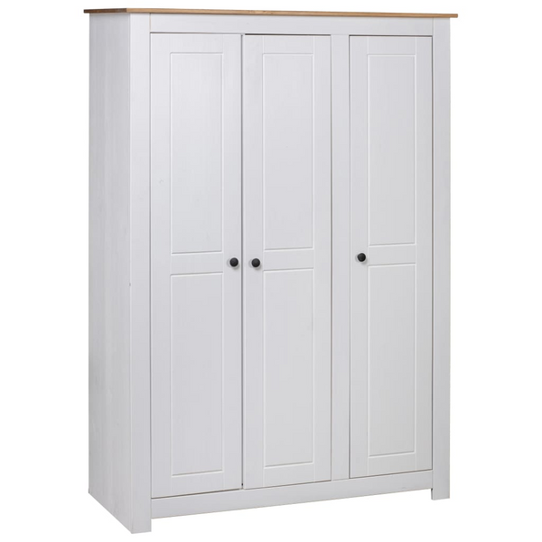 PANAMA 3-Door Wardrobe White 118x50x171.5 cm Solid Pine - Stylish & Durable Storage Solution for Your Bedroom - Premium  from Home Treasures - Just £473.99! Shop now at Home Treasures