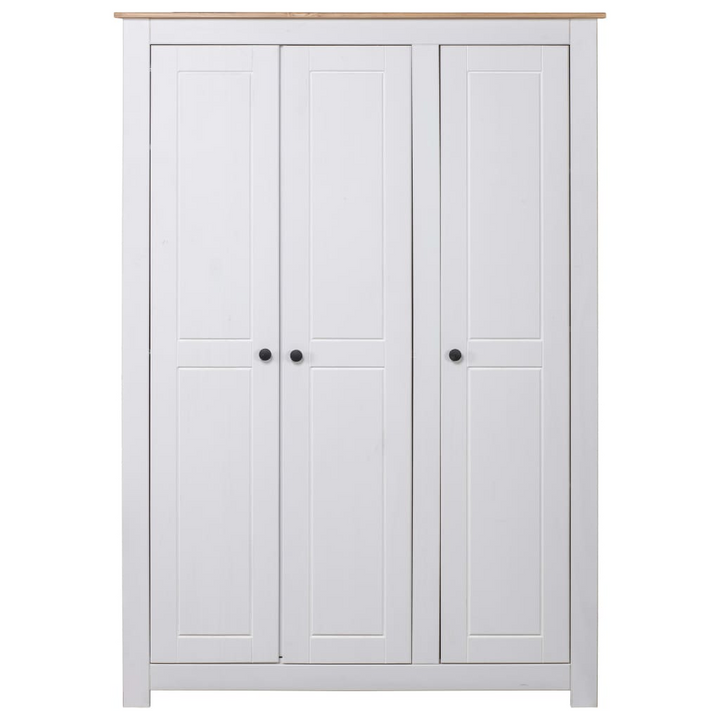 PANAMA 3-Door Wardrobe White 118x50x171.5 cm Solid Pine - Stylish & Durable Storage Solution for Your Bedroom - Premium  from Home Treasures - Just £456.99! Shop now at Home Treasures