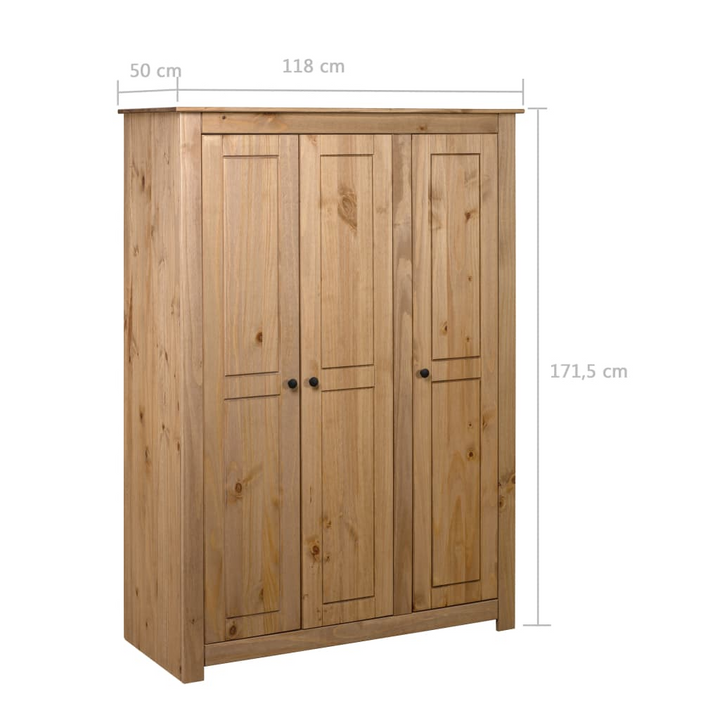 PANAMA 3-Door Wardrobe | Solid Pine Wood, 118x50x171.5 cm | Stylish & Spacious Storage Solution - Premium  from Home Treasures - Just £512.99! Shop now at Home Treasures