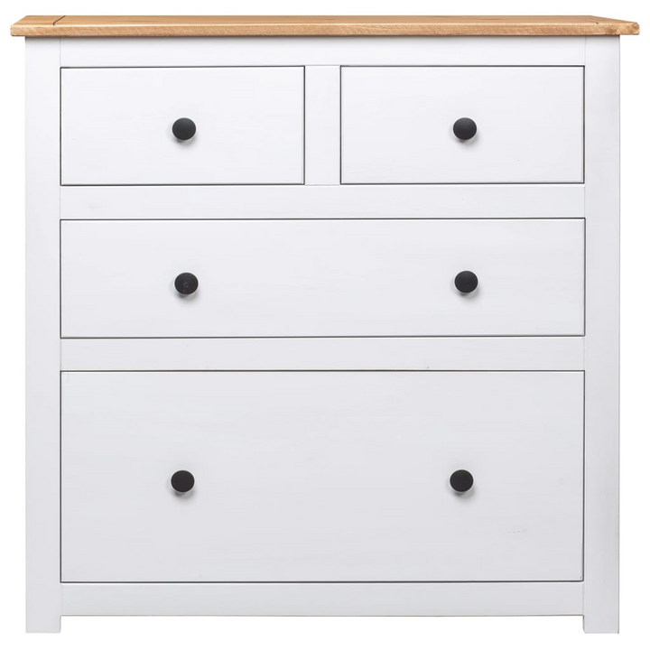 Rustic & Trendy PANAMA Sideboard in White - Solid Pinewood, 80x40x83 cm | Stylish Storage Solution - Premium  from Home Treasures - Just £150.99! Shop now at Home Treasures