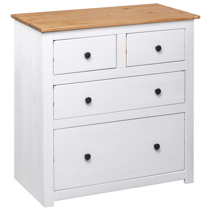 Rustic & Trendy PANAMA Sideboard in White - Solid Pinewood, 80x40x83 cm | Stylish Storage Solution - Premium  from Home Treasures - Just £150.99! Shop now at Home Treasures