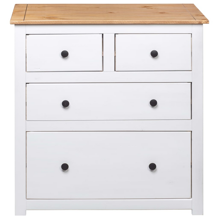 Rustic & Trendy PANAMA Sideboard in White - Solid Pinewood, 80x40x83 cm | Stylish Storage Solution - Premium  from Home Treasures - Just £150.99! Shop now at Home Treasures