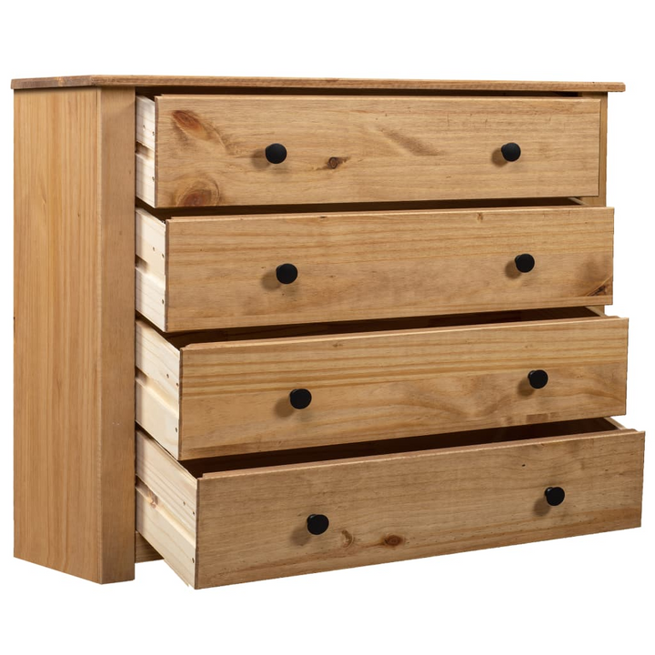 PANAMA Pine Side Cabinet - Stylish 4-Drawer Storage Unit, 80x40x73 cm - Natural Finish - Premium  from Home Treasures - Just £173.99! Shop now at Home Treasures