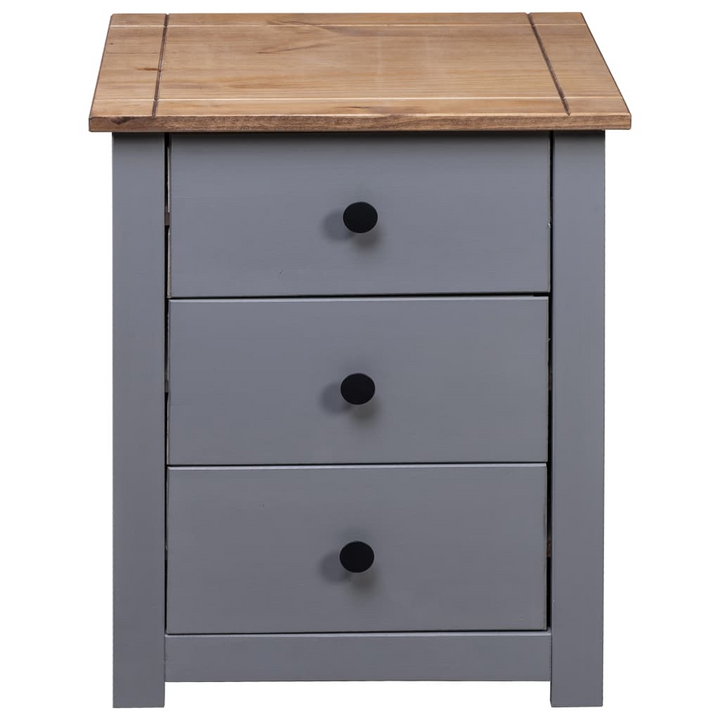 PANAMA Bedside Cabinet in Grey - Solid Pine Wood, Modern 3 Drawer Nightstand, 46x40x57 cm - Premium  from Home Treasures - Just £78.99! Shop now at Home Treasures