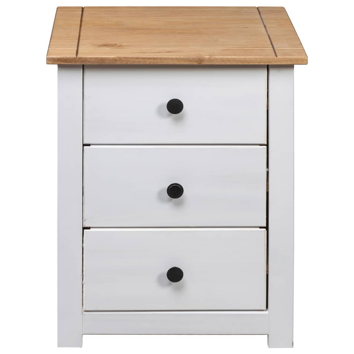 PANAMA Pinewood Bedside Cabinet in White - 3 Drawer Nightstand, 46x40x57 cm | Modern & Durable - Premium  from Home Treasures - Just £107.99! Shop now at Home Treasures