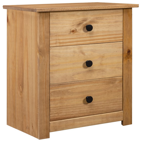 PANAMA Pinewood Bedside Cabinet - 3 Drawer, Natural Finish, 46x40x57 cm | Elegant & Functional Storage - Premium  from Home Treasures - Just £85.99! Shop now at Home Treasures