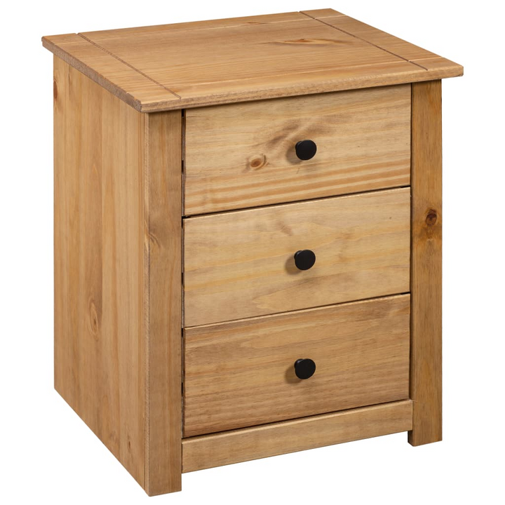 PANAMA Pinewood Bedside Cabinet - 3 Drawer, Natural Finish, 46x40x57 cm | Elegant & Functional Storage - Premium  from Home Treasures - Just £85.99! Shop now at Home Treasures