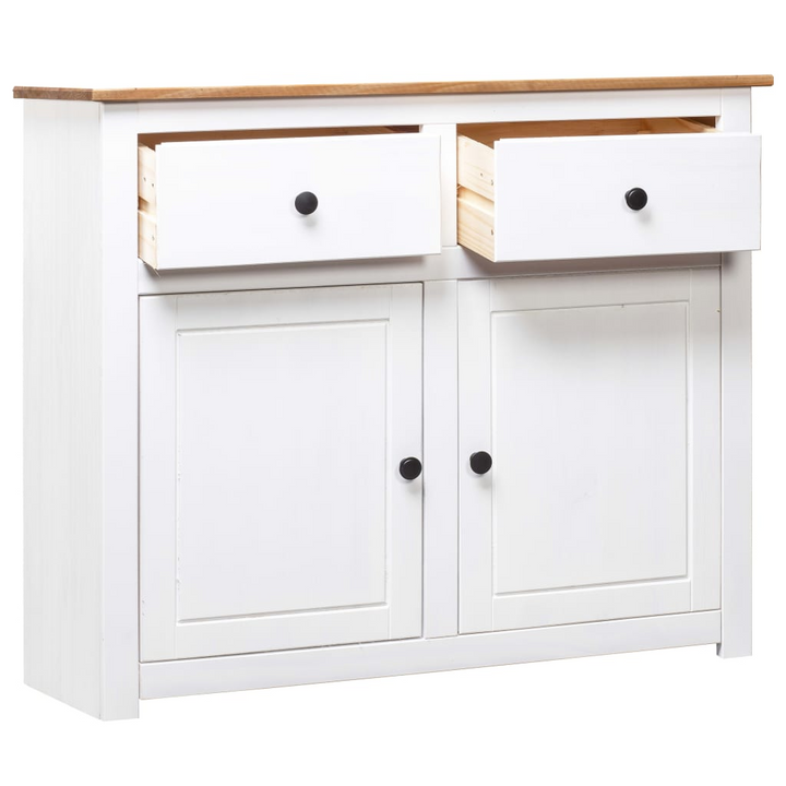 PANAMA Sideboard in White 93x40x80 cm - Solid Pinewood Storage Cabinet | Stylish & Durable Storage Solution - Premium  from Home Treasures - Just £167.99! Shop now at Home Treasures