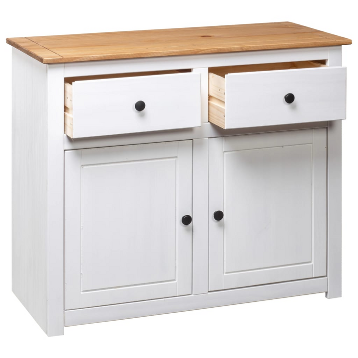 PANAMA Sideboard in White 93x40x80 cm - Solid Pinewood Storage Cabinet | Stylish & Durable Storage Solution - Premium  from Home Treasures - Just £167.99! Shop now at Home Treasures