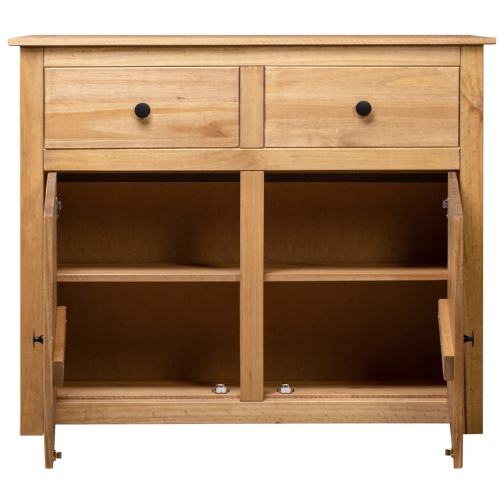 PANAMA Rustic Solid Pinewood Sideboard - 93x40x80 cm with 2 Drawers and 2 Doors - High-Quality Storage Cabinet - Premium  from Home Treasures - Just £181.99! Shop now at Home Treasures