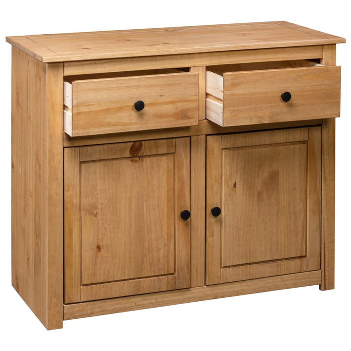 PANAMA Rustic Solid Pinewood Sideboard - 93x40x80 cm with 2 Drawers and 2 Doors - High-Quality Storage Cabinet - Premium  from Home Treasures - Just £181.99! Shop now at Home Treasures