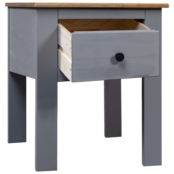 PANAMA Stylish Grey Bedside Cabinet | 46x40x57 cm - Solid Pinewood Nightstand with Drawer - Premium  from Home Treasures - Just £37.99! Shop now at Home Treasures