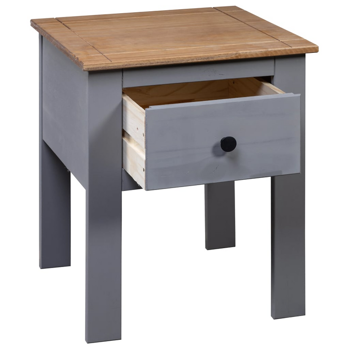 PANAMA Stylish Grey Bedside Cabinet | 46x40x57 cm - Solid Pinewood Nightstand with Drawer - Premium  from Home Treasures - Just £37.99! Shop now at Home Treasures