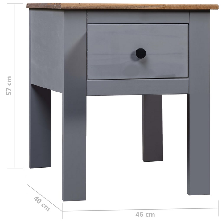 PANAMA Stylish Grey Bedside Cabinet | 46x40x57 cm - Solid Pinewood Nightstand with Drawer - Premium  from Home Treasures - Just £37.99! Shop now at Home Treasures