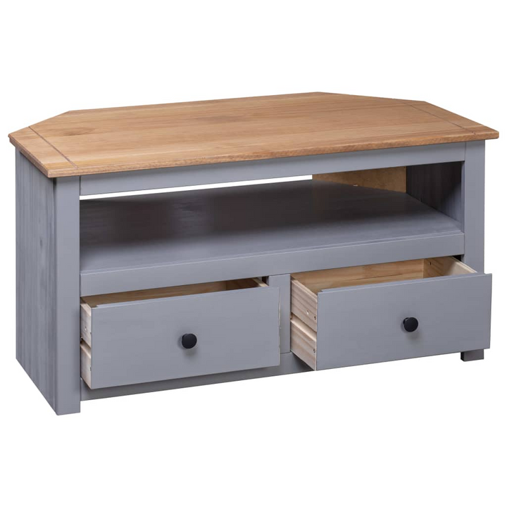 PANAMA Solid Pine Corner TV Cabinet in Grey - 93x49x49 cm | Stylish & Durable Media Console for Modern & Rustic Decor - Premium  from Home Treasures - Just £127.99! Shop now at Home Treasures