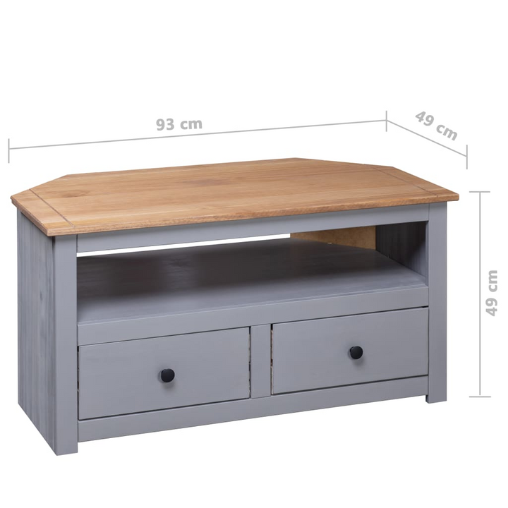 PANAMA Solid Pine Corner TV Cabinet in Grey - 93x49x49 cm | Stylish & Durable Media Console for Modern & Rustic Decor - Premium  from Home Treasures - Just £127.99! Shop now at Home Treasures