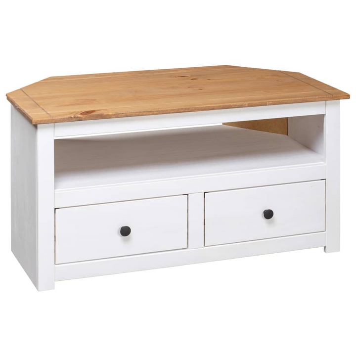 PANAMA Corner TV Cabinet - White Solid Pinewood, 93x49x49 cm | Elegant & Durable with Ample Storage Space - Premium  from Home Treasures - Just £126.99! Shop now at Home Treasures