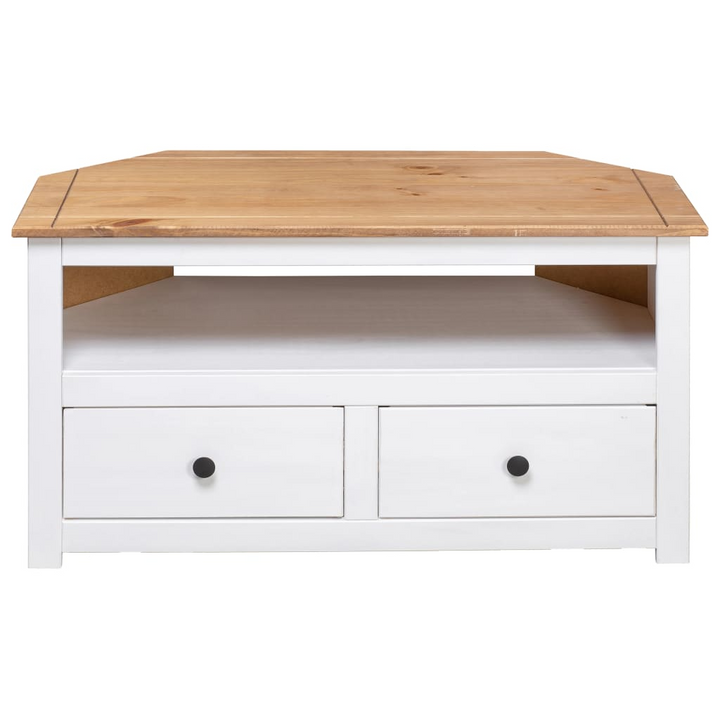 PANAMA Corner TV Cabinet - White Solid Pinewood, 93x49x49 cm | Elegant & Durable with Ample Storage Space - Premium  from Home Treasures - Just £126.99! Shop now at Home Treasures