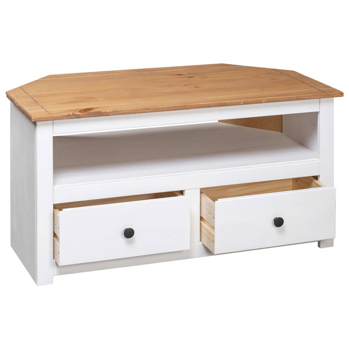 PANAMA Corner TV Cabinet - White Solid Pinewood, 93x49x49 cm | Elegant & Durable with Ample Storage Space - Premium  from Home Treasures - Just £126.99! Shop now at Home Treasures