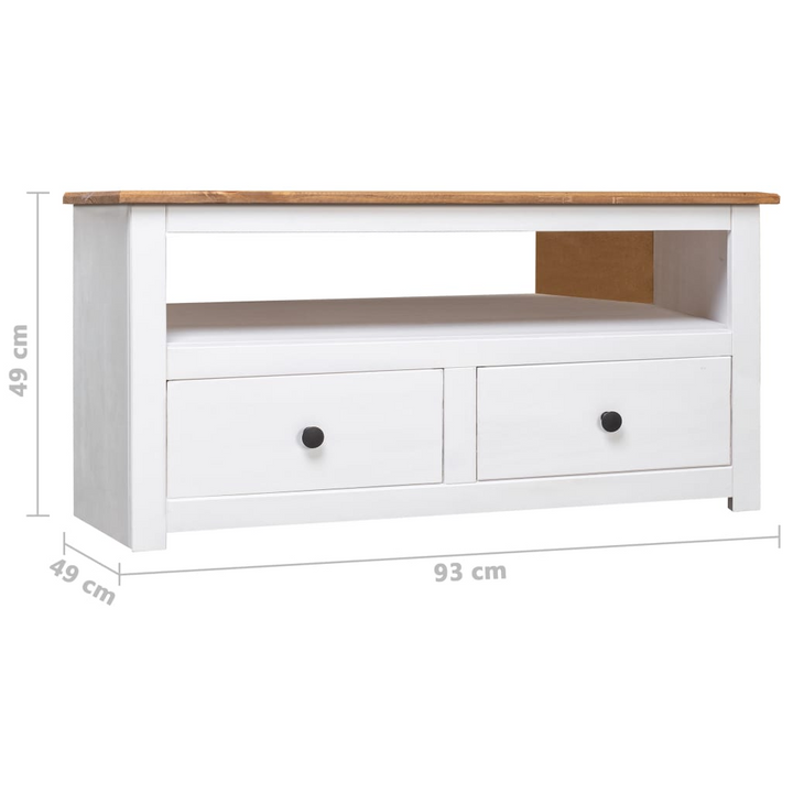 PANAMA Corner TV Cabinet - White Solid Pinewood, 93x49x49 cm | Elegant & Durable with Ample Storage Space - Premium  from Home Treasures - Just £126.99! Shop now at Home Treasures