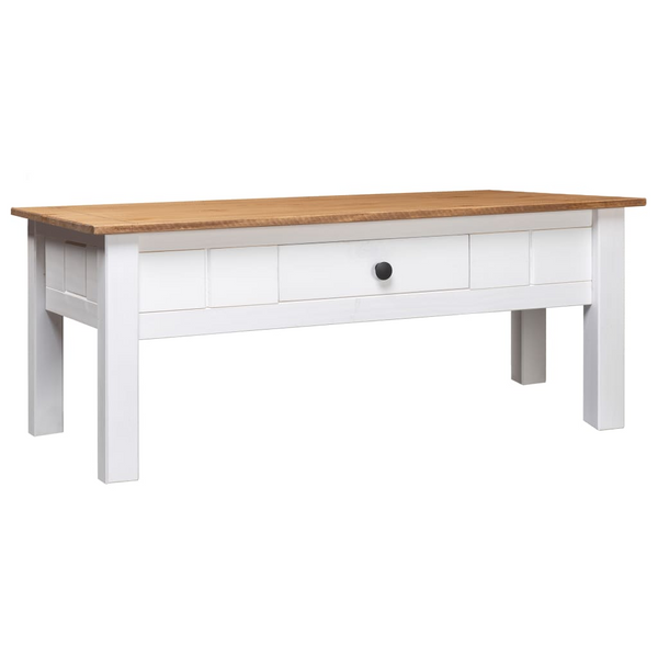 PANAMA Coffee Table White - Solid Pine Wood - 100 x 60 x 45 cm - Timeless Elegance and Durability - Premium  from Home Treasures - Just £127.99! Shop now at Home Treasures