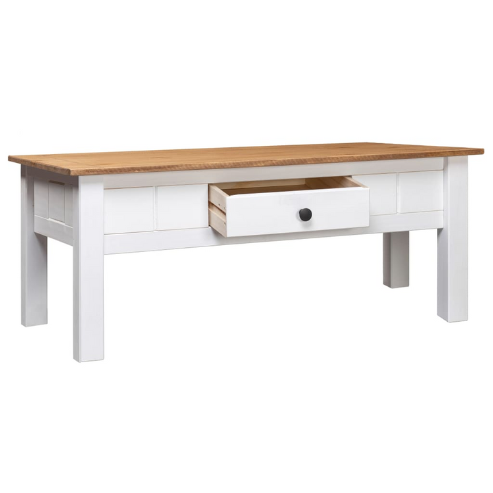 PANAMA Coffee Table White - Solid Pine Wood - 100 x 60 x 45 cm - Timeless Elegance and Durability - Premium  from Home Treasures - Just £127.99! Shop now at Home Treasures