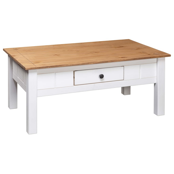 PANAMA Coffee Table White - Solid Pine Wood - 100 x 60 x 45 cm - Timeless Elegance and Durability - Premium  from Home Treasures - Just £127.99! Shop now at Home Treasures