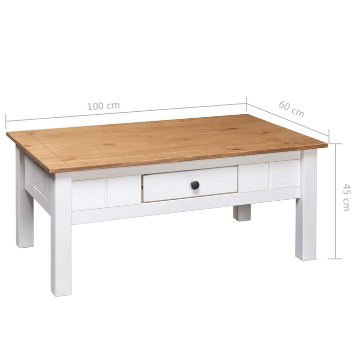 PANAMA Coffee Table White - Solid Pine Wood - 100 x 60 x 45 cm - Timeless Elegance and Durability - Premium  from Home Treasures - Just £127.99! Shop now at Home Treasures