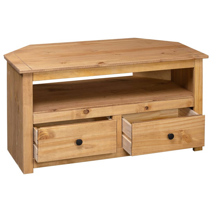 PANAMA Corner TV Cabinet - Solid Pine, 93x49x49 cm, Natural Wood Finish - Perfect for Compact Living Spaces - Premium  from Home Treasures - Just £127.99! Shop now at Home Treasures