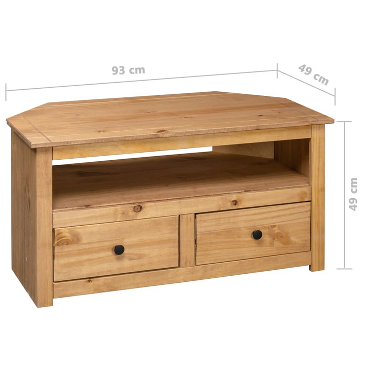 PANAMA Corner TV Cabinet - Solid Pine, 93x49x49 cm, Natural Wood Finish - Perfect for Compact Living Spaces - Premium  from Home Treasures - Just £127.99! Shop now at Home Treasures