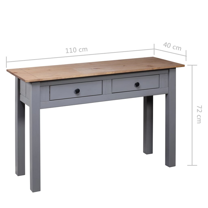 PANAMA Console Table in Grey - Elegant & Sturdy Solid Pine Wood with 2 Drawers, 110x40x72 cm - Premium  from Home Treasures - Just £115.99! Shop now at Home Treasures