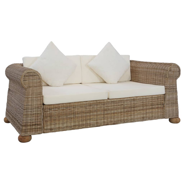 Stylish Rattan Sofa w/ Cushions (Natural) – Weather-Resistant, Comfortable Seating for Home & Patio - Premium  from Home Treasures - Just £480.99! Shop now at Home Treasures