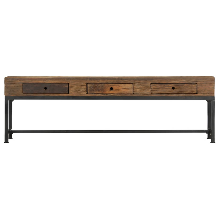 Reclaimed Wood TV Cabinet - Rustic HiFi Entertainment Center with Industrial Steel Frame, 3 Drawers for Ample Storage, 150cm - Premium  from Home Treasures - Just £239.99! Shop now at Home Treasures