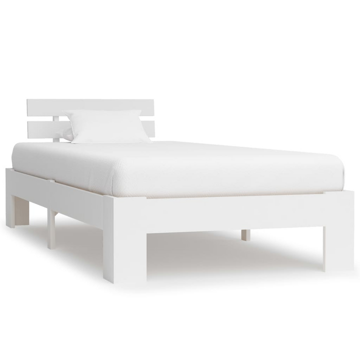 White Solid Pine Wood Bed Frame - 100x200 cm | Sturdy & Stylish Bedroom Furniture - Premium  from Home Treasures - Just £174.99! Shop now at Home Treasures