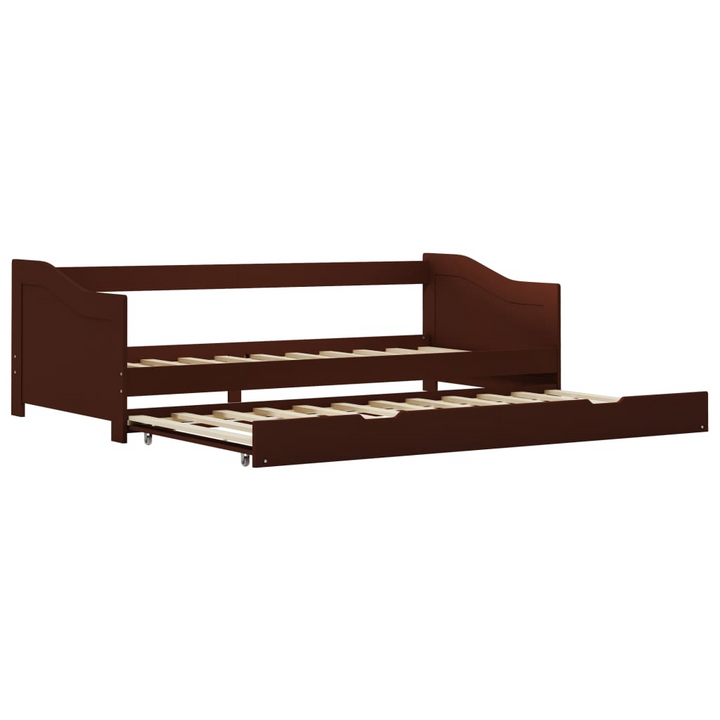 Pinewood Pull-out Sofa Bed Frame in Dark Brown - 90 x 200 cm | Multi-functional Wood Sofa Bed with Pull-out Guest Bed, Suitable for Small Spaces - Premium  from Home Treasures - Just £156.99! Shop now at Home Treasures