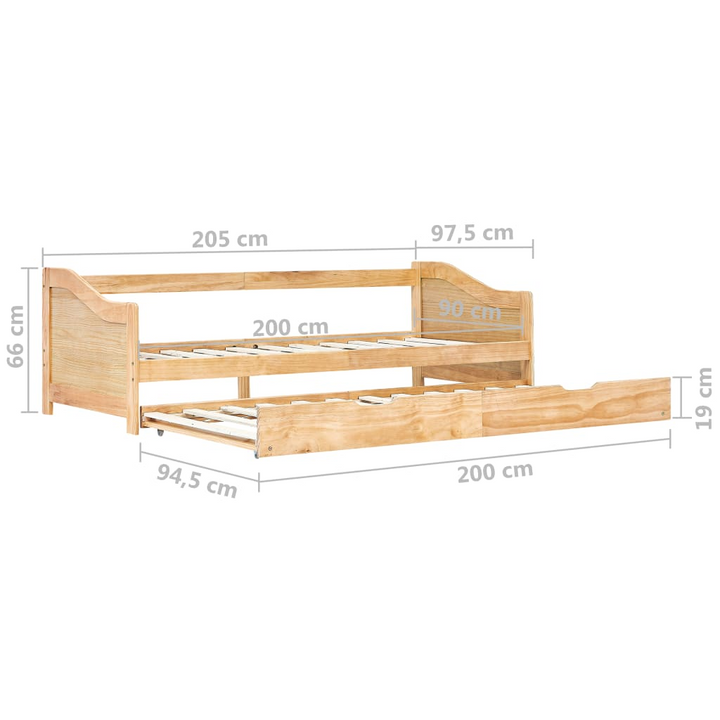 Luxurious Pinewood Pull-out Sofa Bed Frame, Natural Finish - Multi-functional, Sturdy & Space-saving (90 x 200cm) - Premium  from Home Treasures - Just £170.99! Shop now at Home Treasures