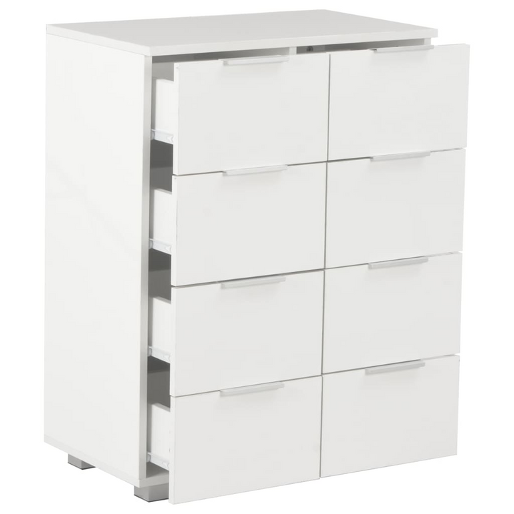 Elegant White High Gloss Sideboard 60 x 35 x 80cm - 8 Spacious Drawers for Ample Storage - Premium  from Home Treasures - Just £111.99! Shop now at Home Treasures