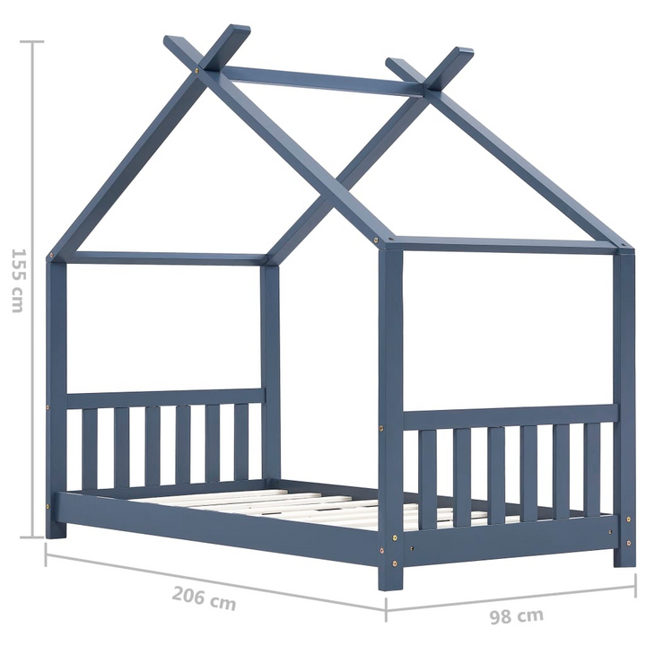 Children's Bed Frame in Grey Solid Pine Wood 90x200 cm - Premium  from Home Treasures - Just £284.99! Shop now at Home Treasures