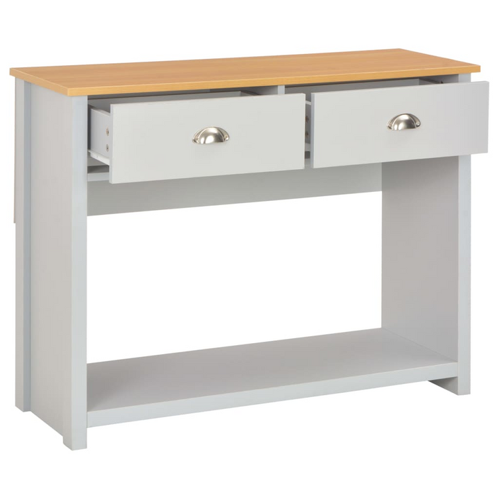 Elegant Grey Console Table with Storage - 97 x 35 x 76 cm | Modern Engineered Wood with Melamine Finish - Premium  from Home Treasures - Just £103.99! Shop now at Home Treasures