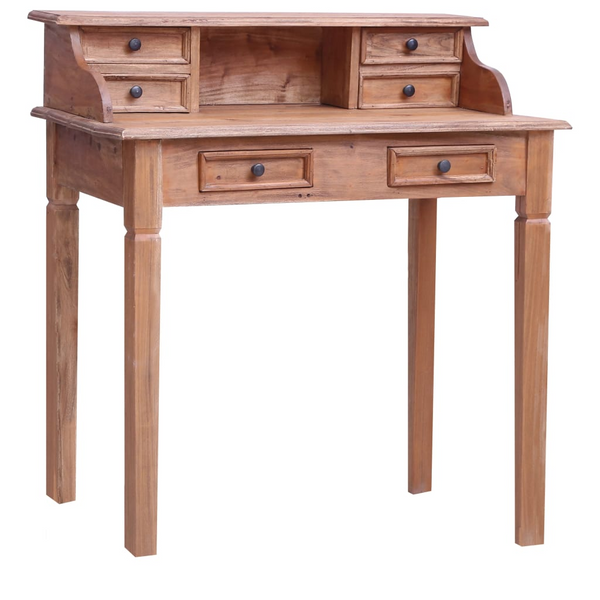 Rustic Solid Reclaimed Wood Writing Desk with Drawers - 90 x 50 x 101cm, Eco-Friendly & Stylish - Premium  from Home Treasures - Just £251.99! Shop now at Home Treasures