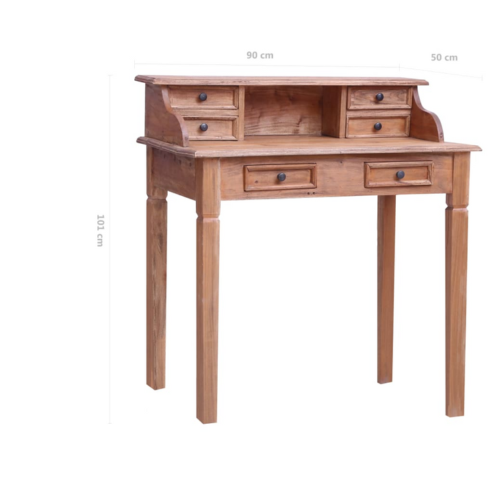 Rustic Solid Reclaimed Wood Writing Desk with Drawers - 90 x 50 x 101cm, Eco-Friendly & Stylish - Premium  from Home Treasures - Just £251.99! Shop now at Home Treasures