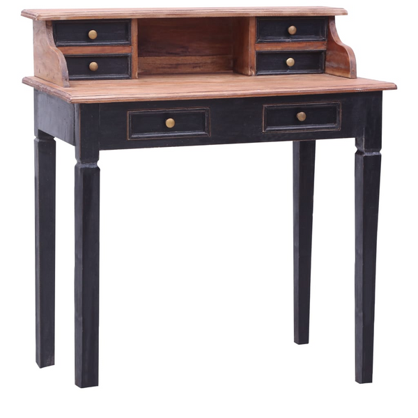 Rustic Solid Reclaimed Wood Writing Desk with Drawers - 90x50x101cm, Home Office Furniture - Premium  from Home Treasures - Just £275.99! Shop now at Home Treasures