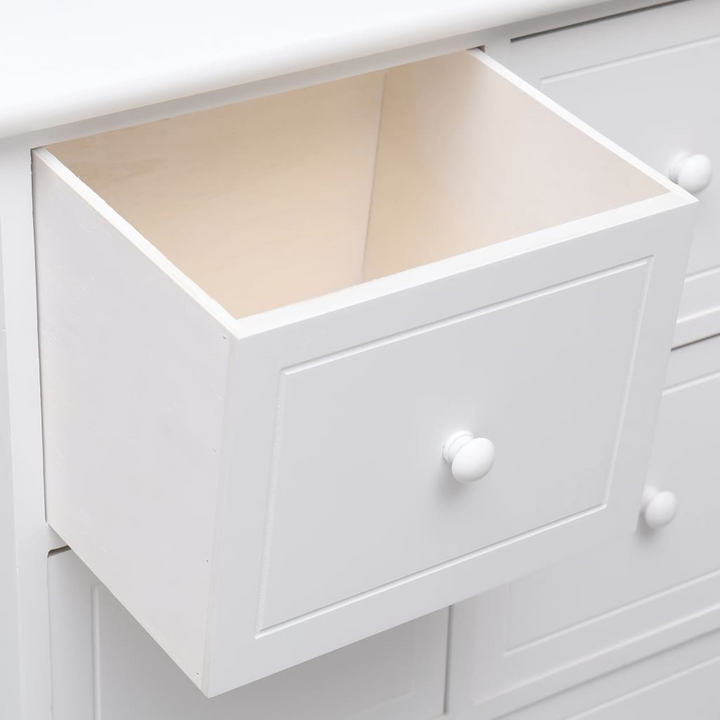 Elegant Paulownia Wood Side Cabinet with 6 Drawers - White, Versatile Storage Solution for Any Room - Premium  from Home Treasures - Just £162.99! Shop now at Home Treasures