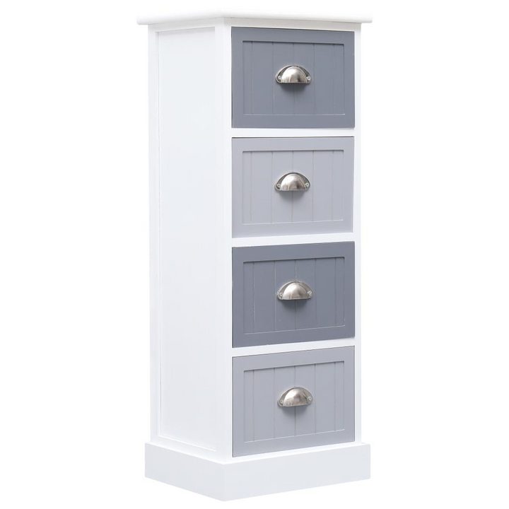 Elegant Paulownia Wood Side Cabinet - White (35 x 30 x 90cm) | Perfect for Bedrooms & Living Rooms - Premium  from Home Treasures - Just £128.99! Shop now at Home Treasures